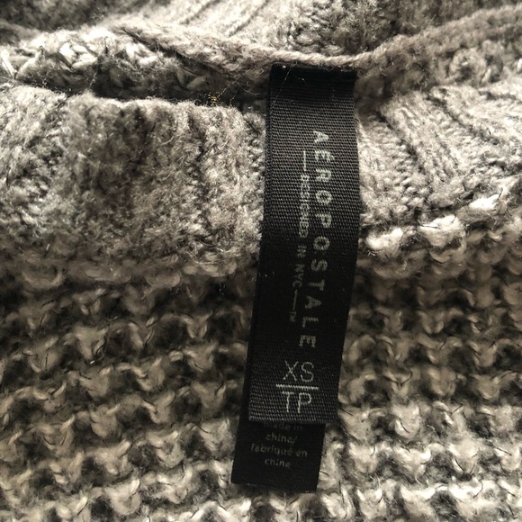 Grey Aeropostale cable knit sweater. Size XS. - Picture 2 of 4